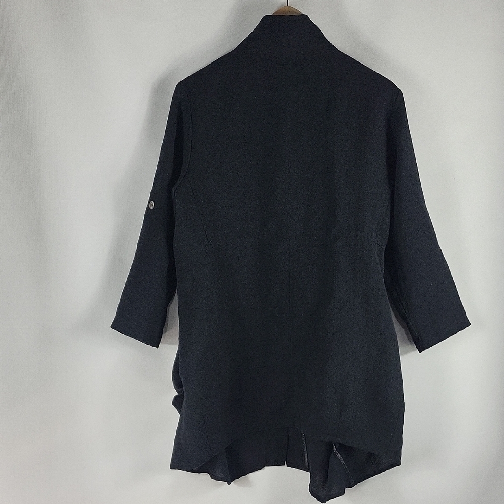 Fridaze Black Linen Women's Tunic/ Jacket Lagen Look - Picture 2 of 8
